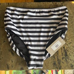 Albion fit black white stripes (stripies) high waisted swim bottoms M medium